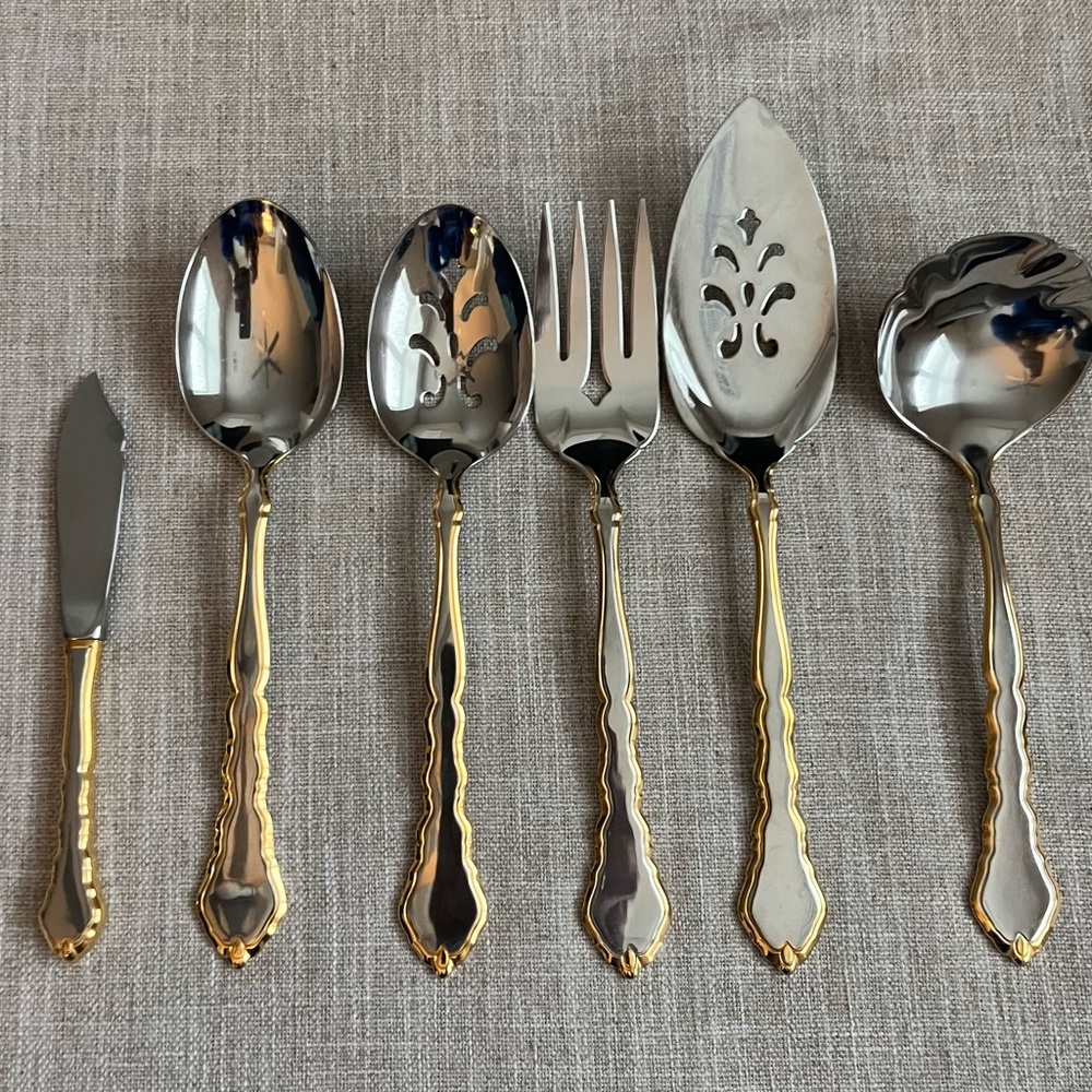 Oneida Community Stainless Royal Chippendale 6 Piece Serving Set